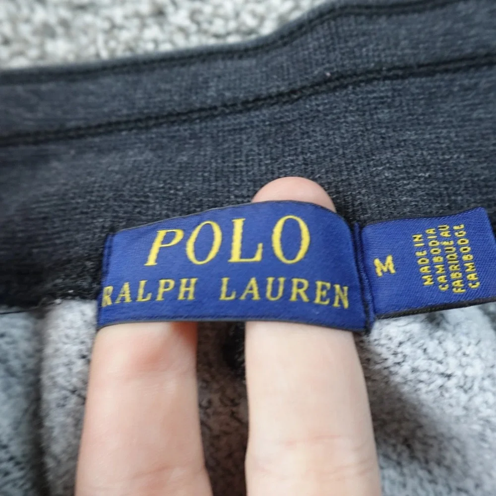 Polo Ralph Lauren Sweatpants Mens M Gray Fleece Jogger Pants Drawstring‎ Pony